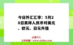 今日外汇汇率：5月28日离岸人民币对美元、欧元、日元升值