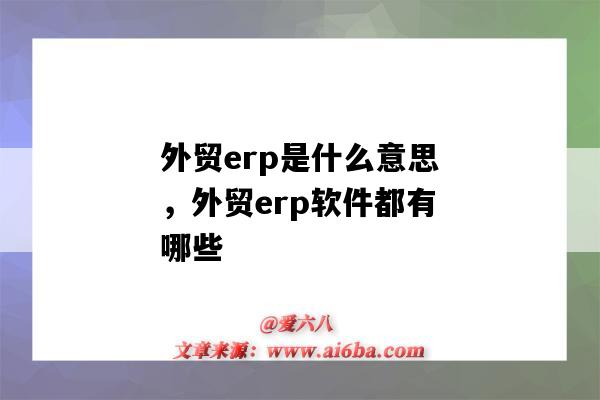 外贸erp是什么意思，外贸erp软件都有哪些（外贸ERP是什么意思）-图1